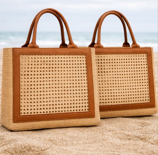 The Coastal Cane Tote – Casual Coastal Cane Tote for Beach Days